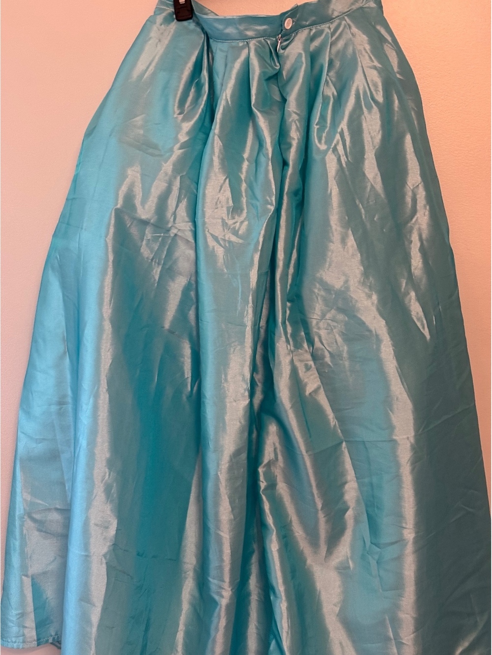 Light Blue Maxi Skirt with Tulle Underskirt, Size Large